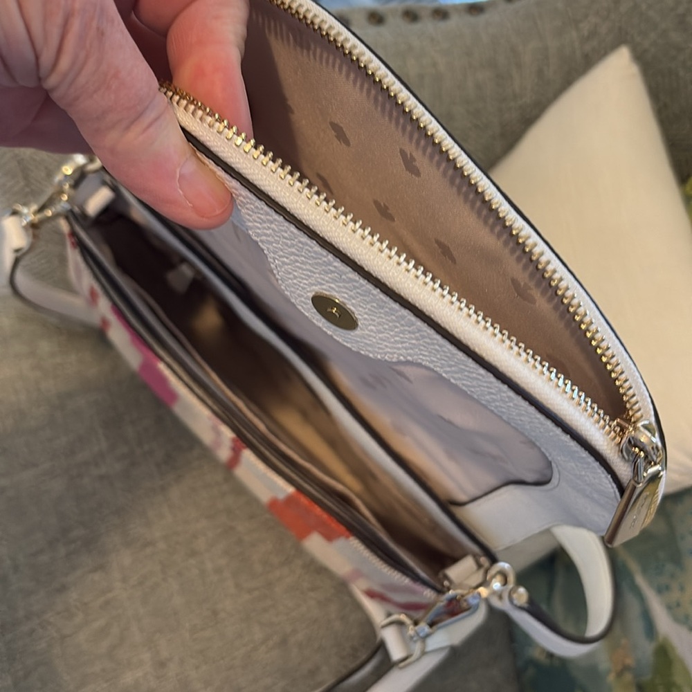 Mint Kate spade Leila Striped Rare Leather & Canvas Shoulder & Or crossbody bag - Picture 6 of 12